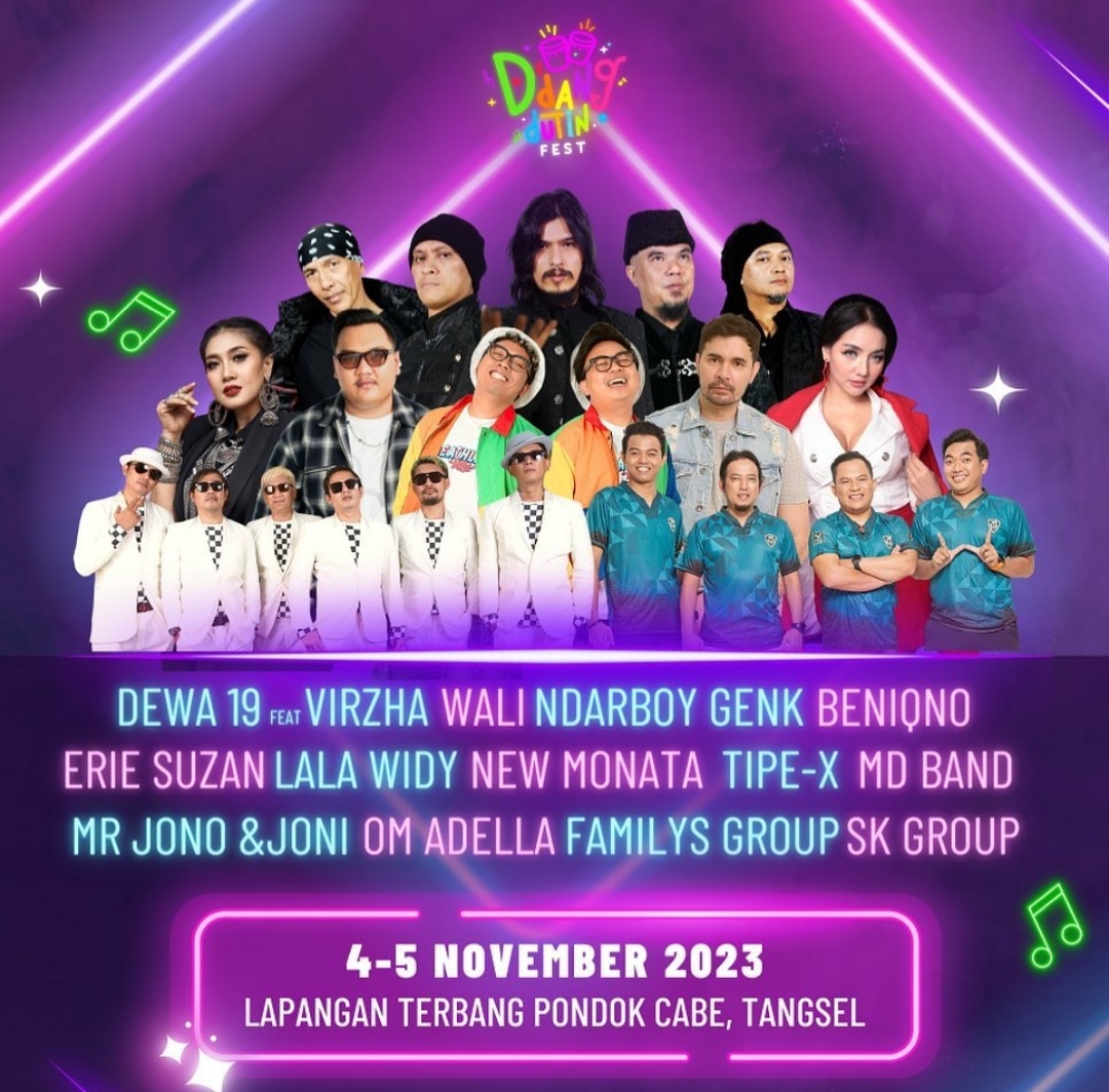 Catat! Dewa 19 feat Virzha dan Wali Band di D'DANGDUTIN FEST 2023 Lapangan Terbang Pondok Cabe