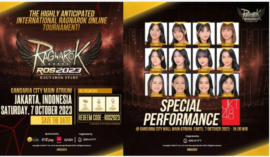 Gratis! Nonton Grand Final Ragnarok Stars 2023 dan Konser JKT48 di Atrium Gandara City, Besok