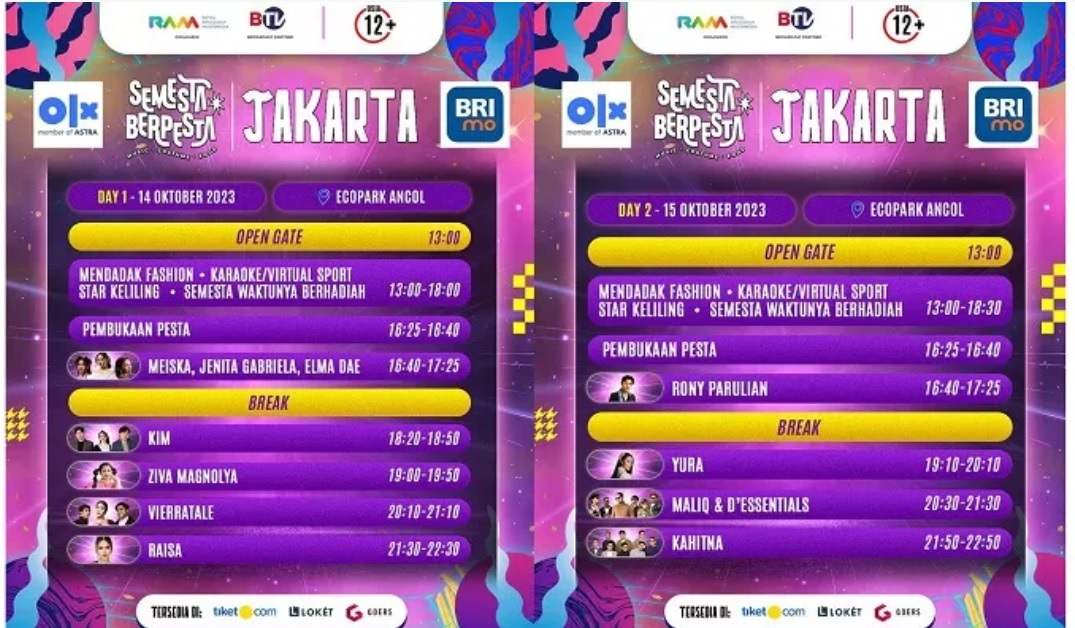 Rundown Acara Semesta Berpesta Akhir Pekan Ini di Ancol, Konser Musik dan Wisata Kuliner, Ini Harga Tiketnya