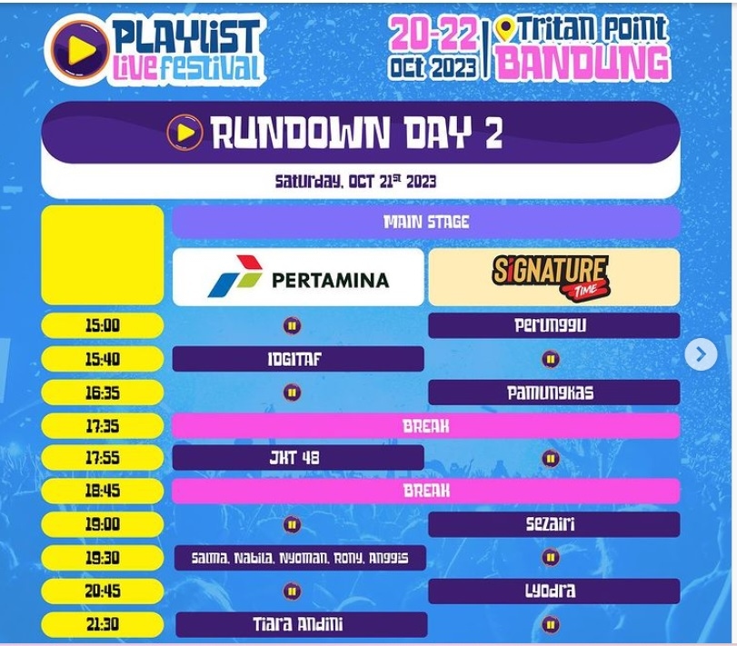 Rundown Hari Kedua Playlist Live Festival 2023 di Tritan Point Bandung Sabtu Besok, Ada JKT48 hingga Sezairi