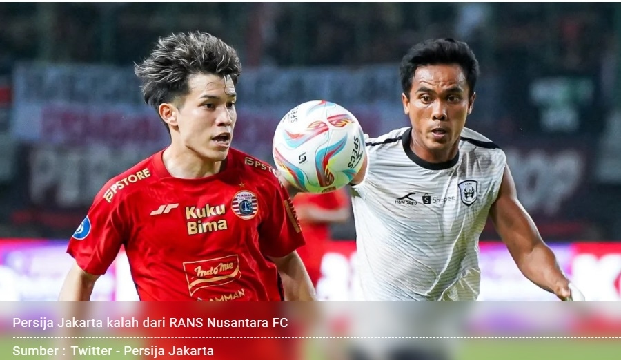 Main di Kandang, Persija Main 10 Orang dan Kalah dari Rans Nusantara FC