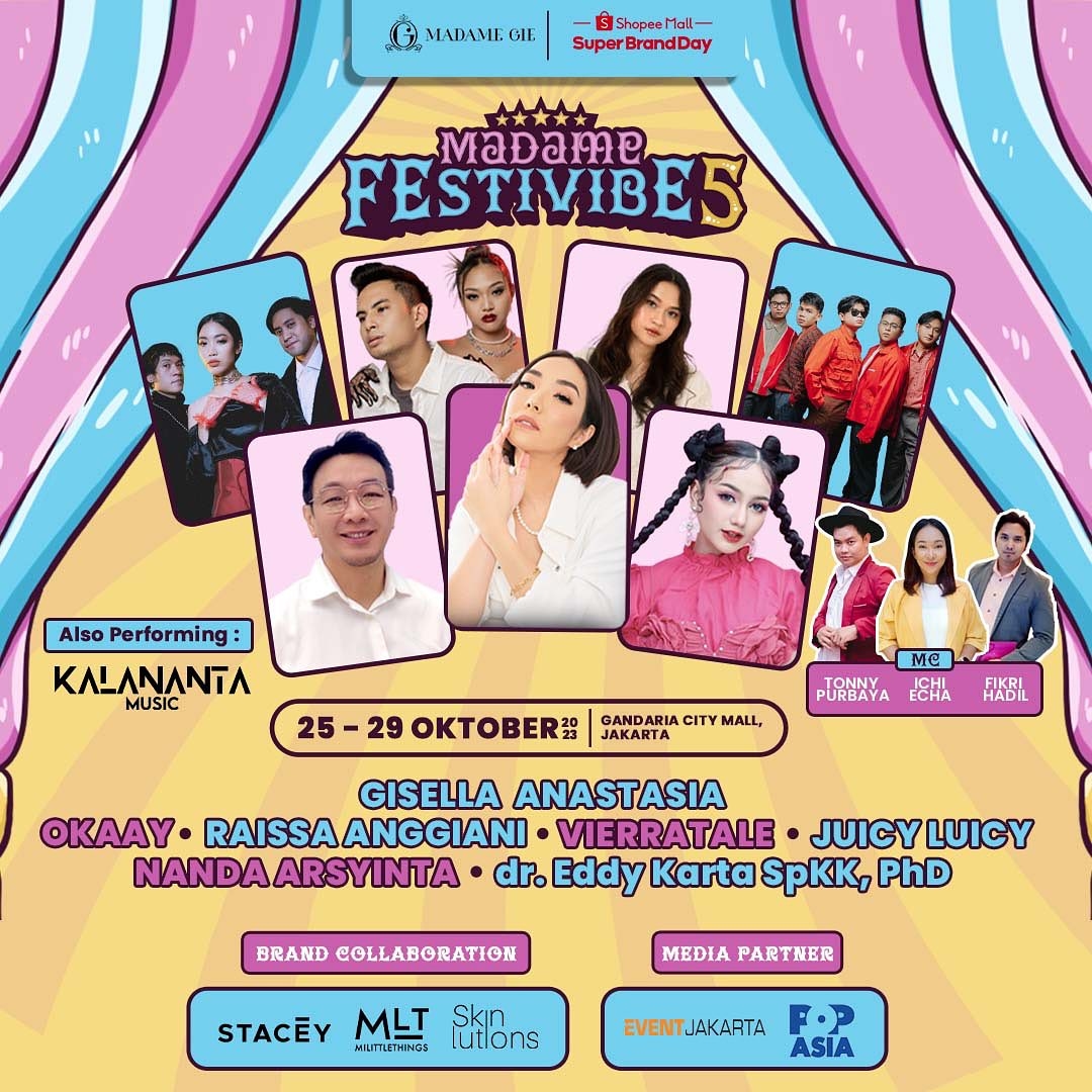 Rundown Konser Gratis dan Dapatkan Diskon Hingga 90% di Super Brand Day Shopee Madame Festivibe5, Pekan Ini...