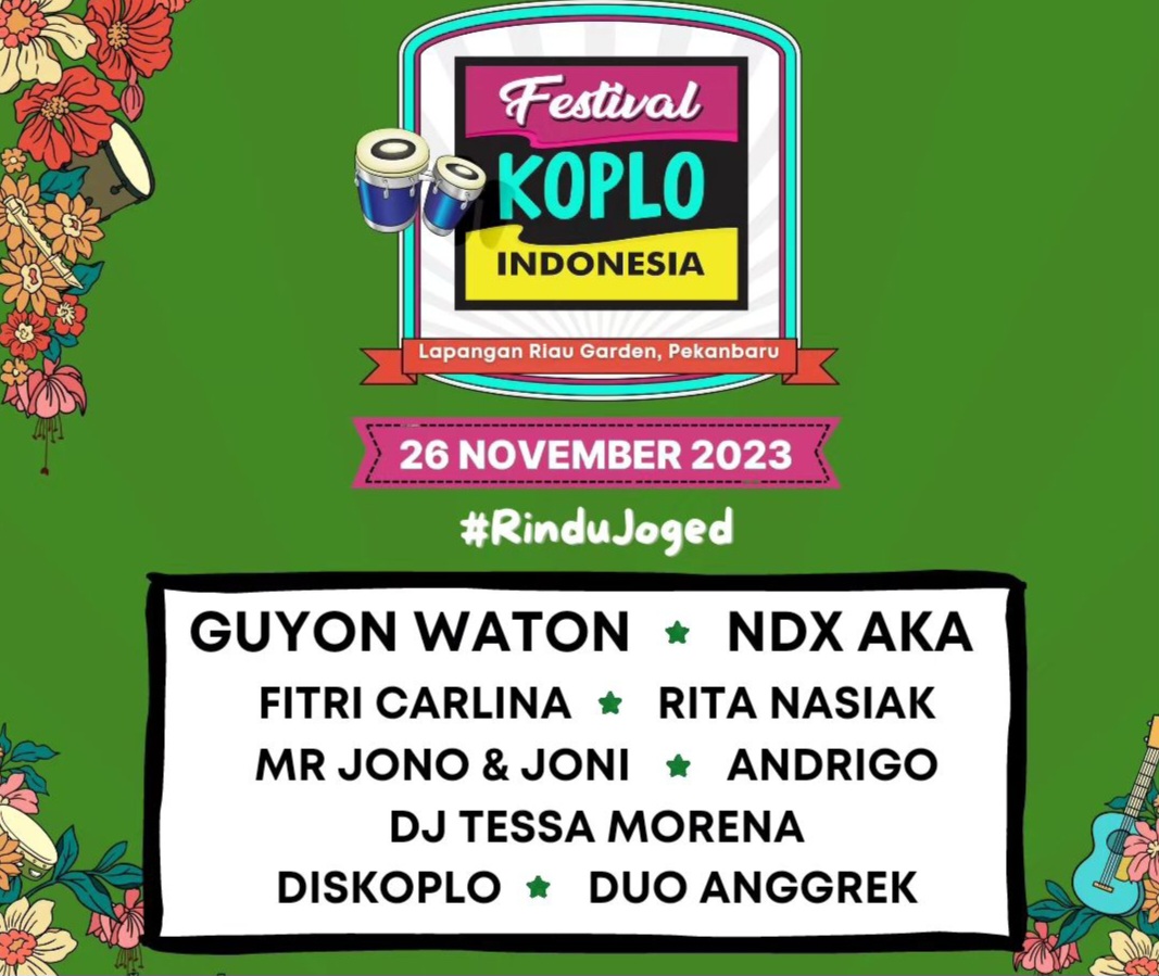 Festival KOPLO Indonesia Kembali Digelar di Pekanbaru, Tiket Presale 3 Masih Tersedia, Buruan Beli!