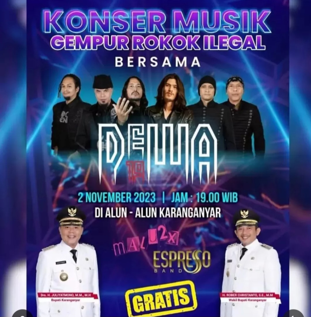 Jangan Lupa! Malam Ini Ada Konser Gratis Dewa 19 di Alun-Alun Karanganyar, Pemkab Habis Rp 2,5 Miliar