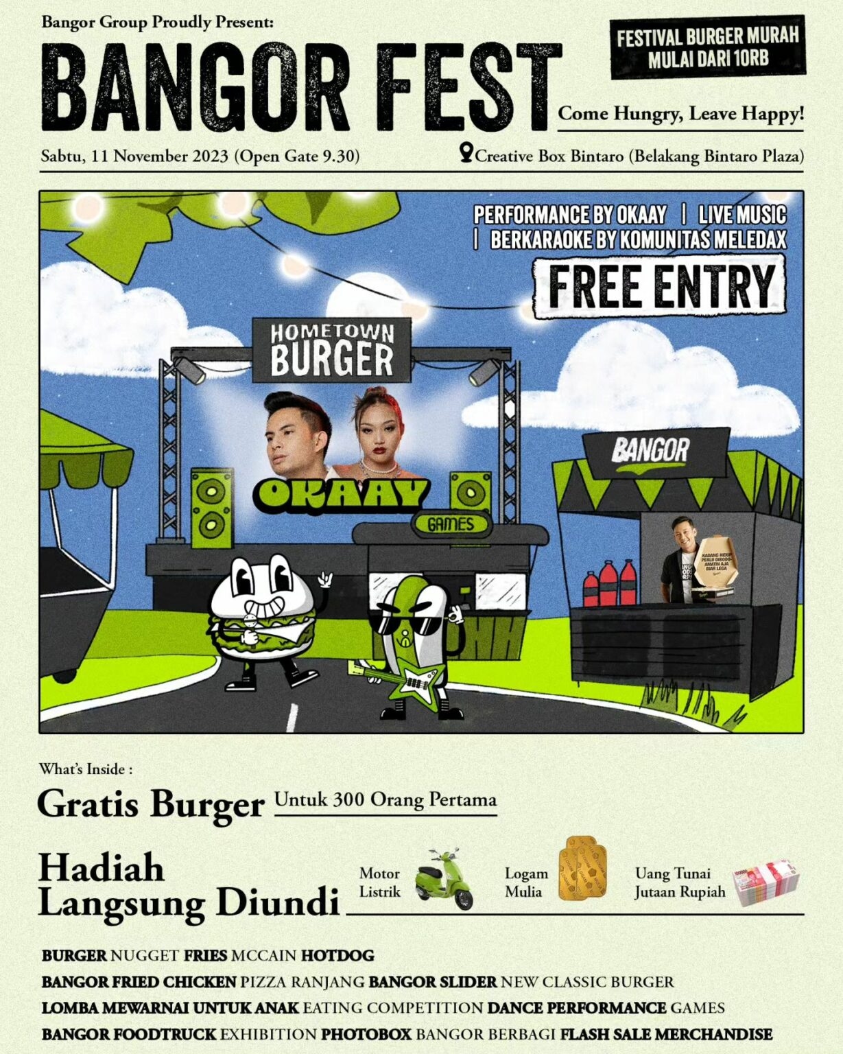 Gratis! Bangor Fest di Creative Box Bintaro Akhir Pekan, Ada Festival Burger Murah hingga Bagi-bagi Hadiah