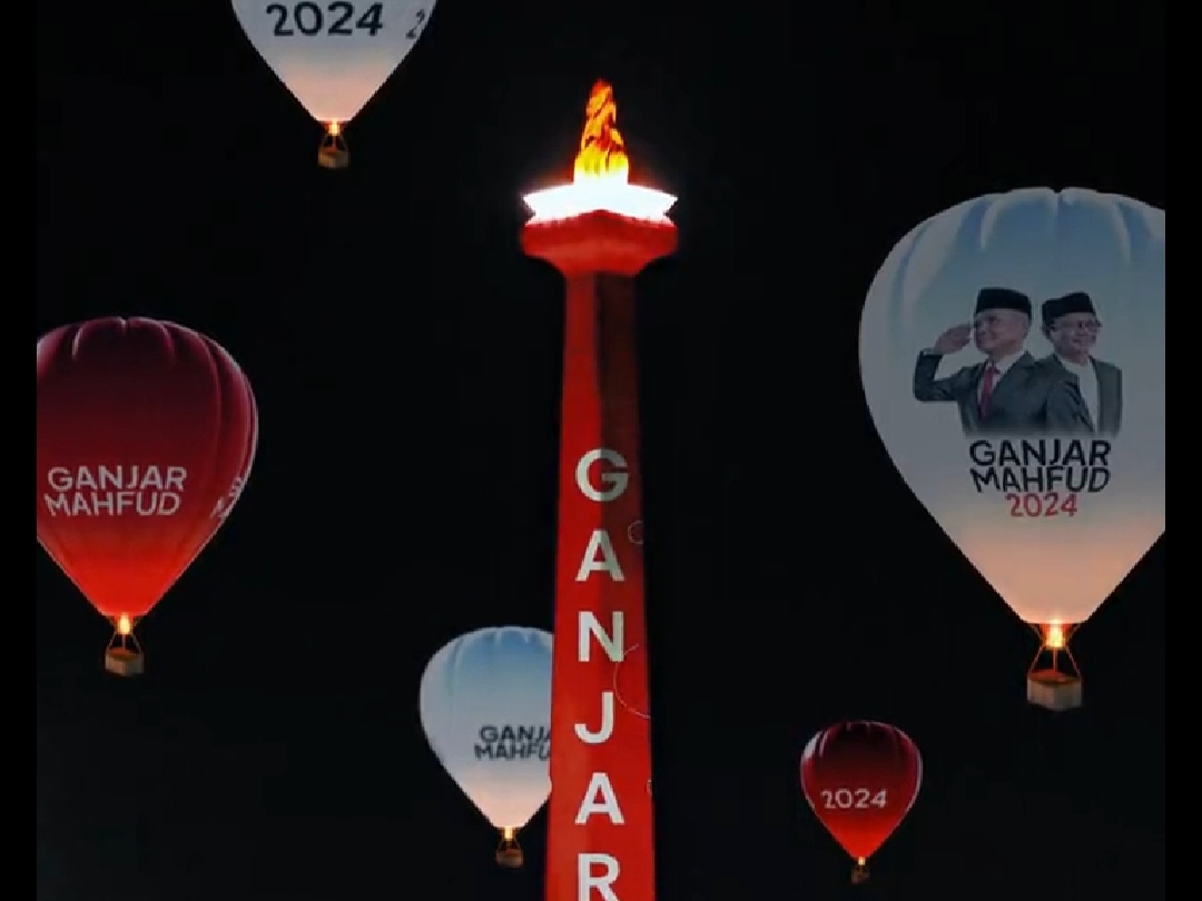 Viral! Video Kawasan Monas Dipenuhi Balon Udara Ganjar-Mahfud, Begini Faktanya