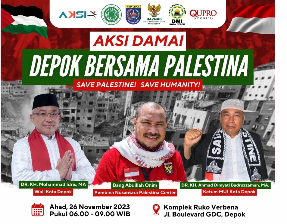 Jangan Lupa! Aksi Damai Depok Bersama Palestina Digelar Minggu 26 November 2023, Cek Lokasinya di Sini
