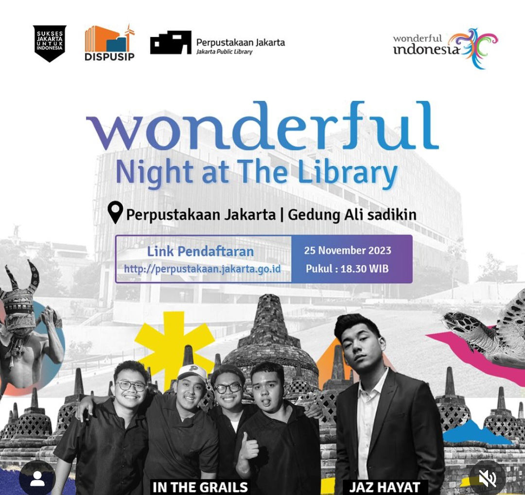 Dear Kawan Perpus dan Sastra, 'Wonderful Night at The Library' Gelar Konser Musik Gratis, Cek Jadwal dan Lokasinya di Sini