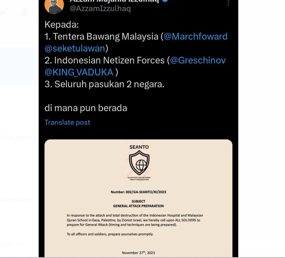 Pasukan Julid Indonesia dan Malaysia Siap-siap! Serangan Umum ke IDF Israel Segera Dilakukan Kembali, Tunggu Info dari @Greschinov