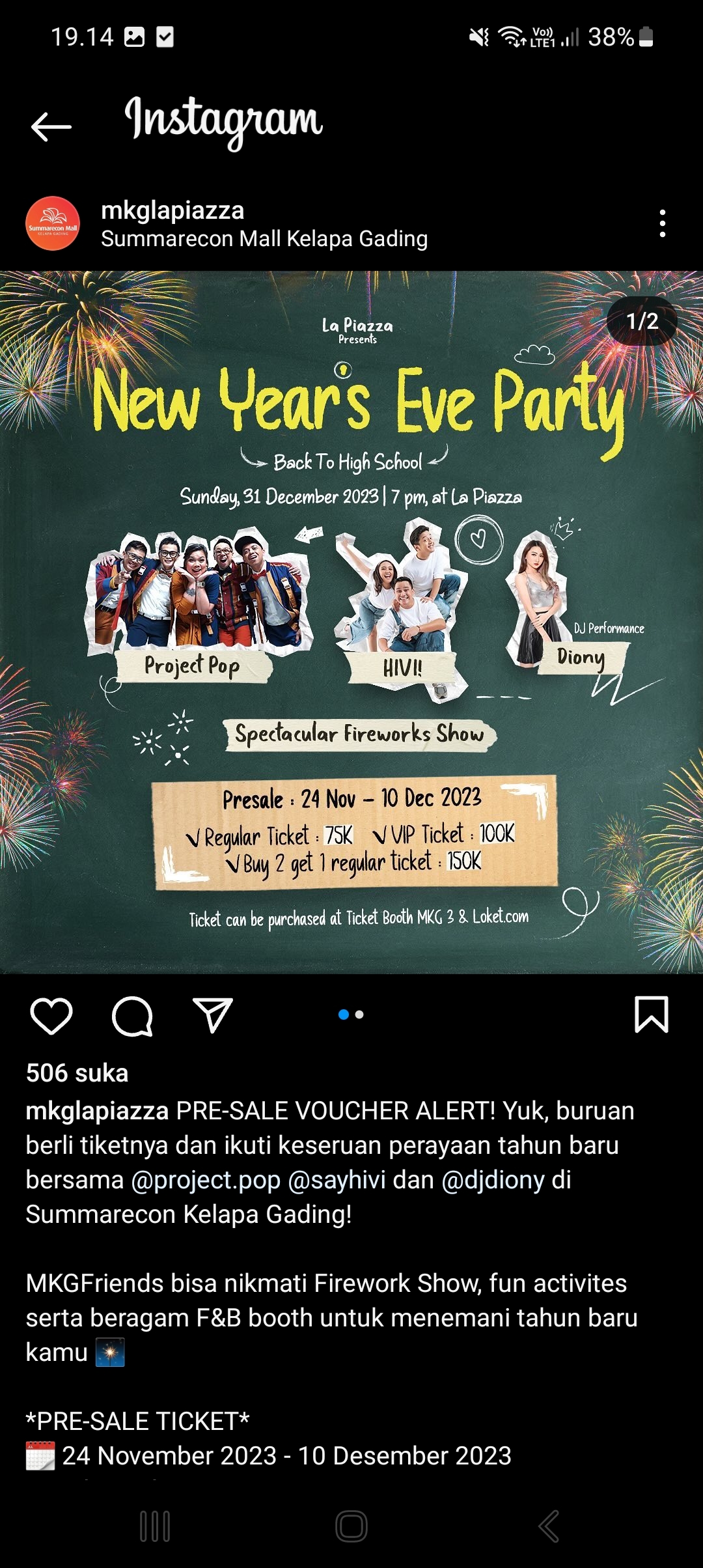 Sambut Tahun Baru Dengan Meriah Bersama Project Pop, HIVI, dan DJ Diony, Segini Harga Tiketnya