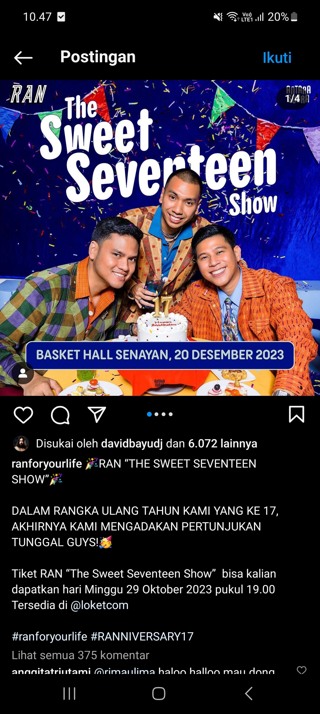 Grup Musik RAN Gelar Konser Eksklusif The Sweet Seventeen Show, Catat Tanggalnya di Sini