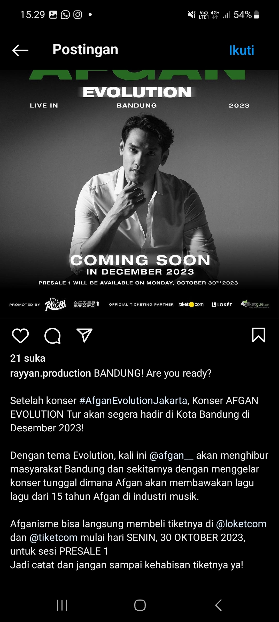 Warga Bandung Merapat! Konser AFGAN Bulan Desember, Cek Lokasinya di Sini