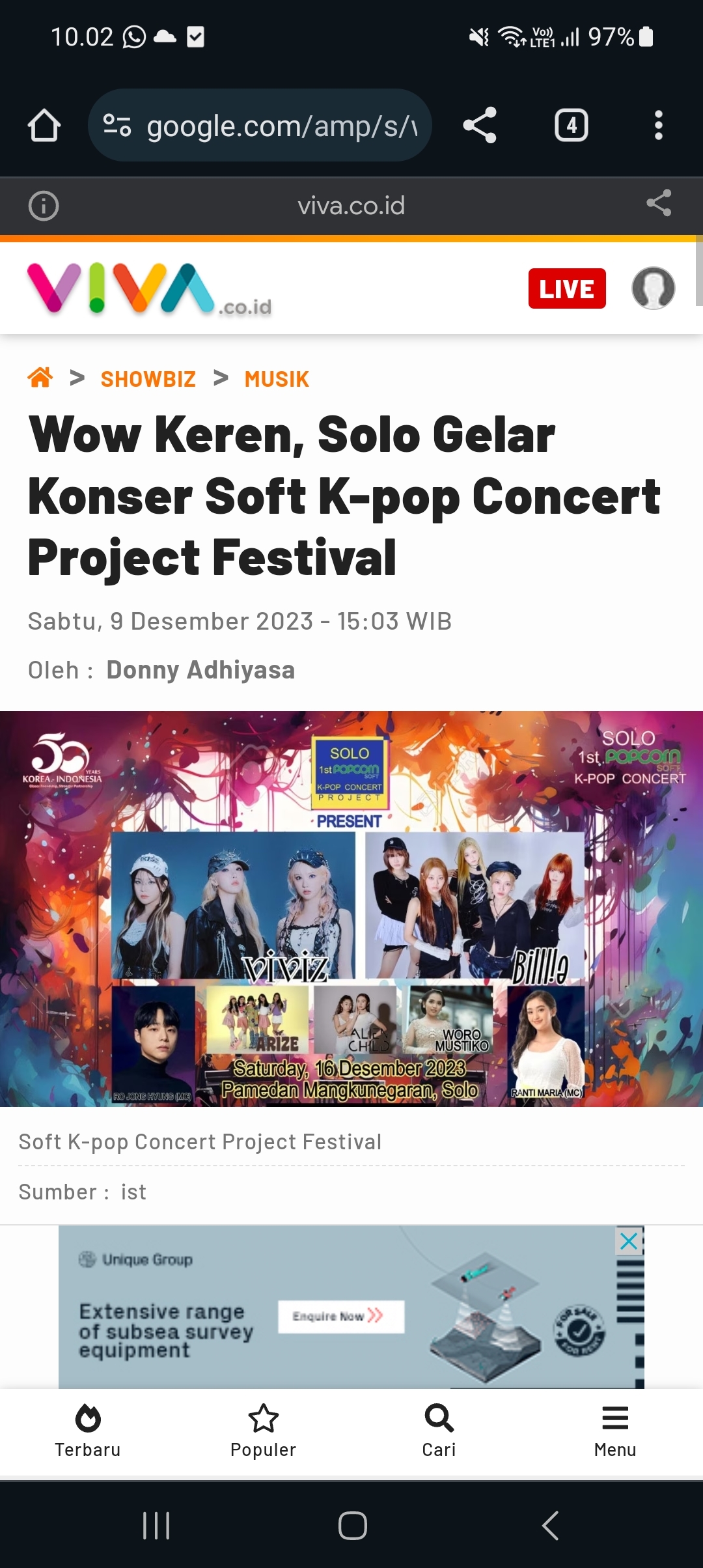 JANGAN KETINGGALAN Konser K-Pop Besar Pertama Bertajuk Solo 1st Popcorn Soft K-Pop Concert Project, Tampilkan VIVIZ dan Billlie, Catat Waktunya
