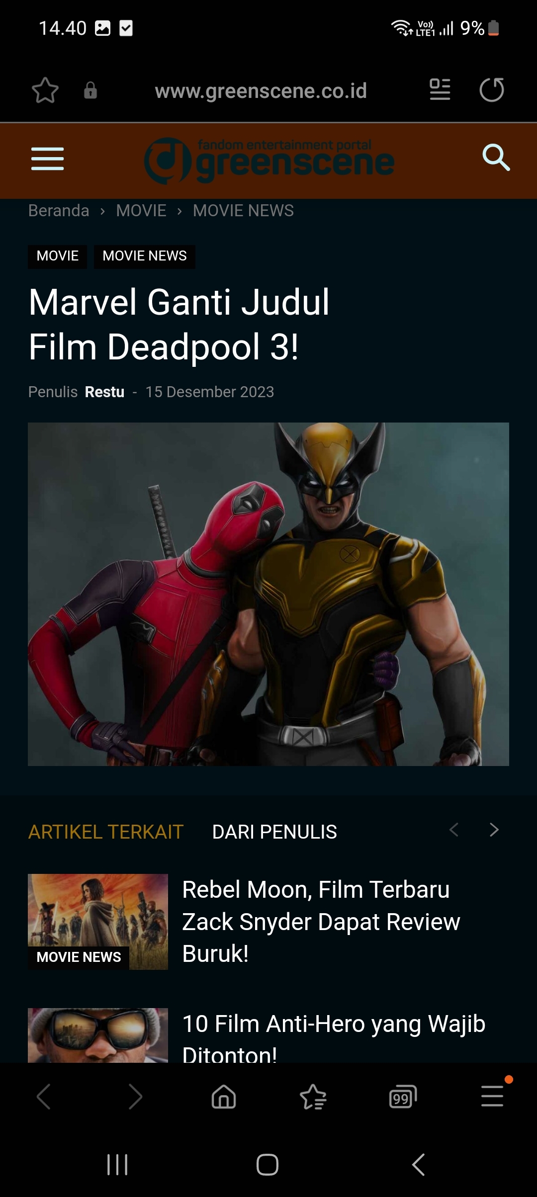 Marvel Studios Ubah Judul Film Deadpool 3 Menjadi 'Untitled Deadpool Movie' Akan Dirilis Tahun 2024, Siapa yang Jadi Bintang Utamanya?