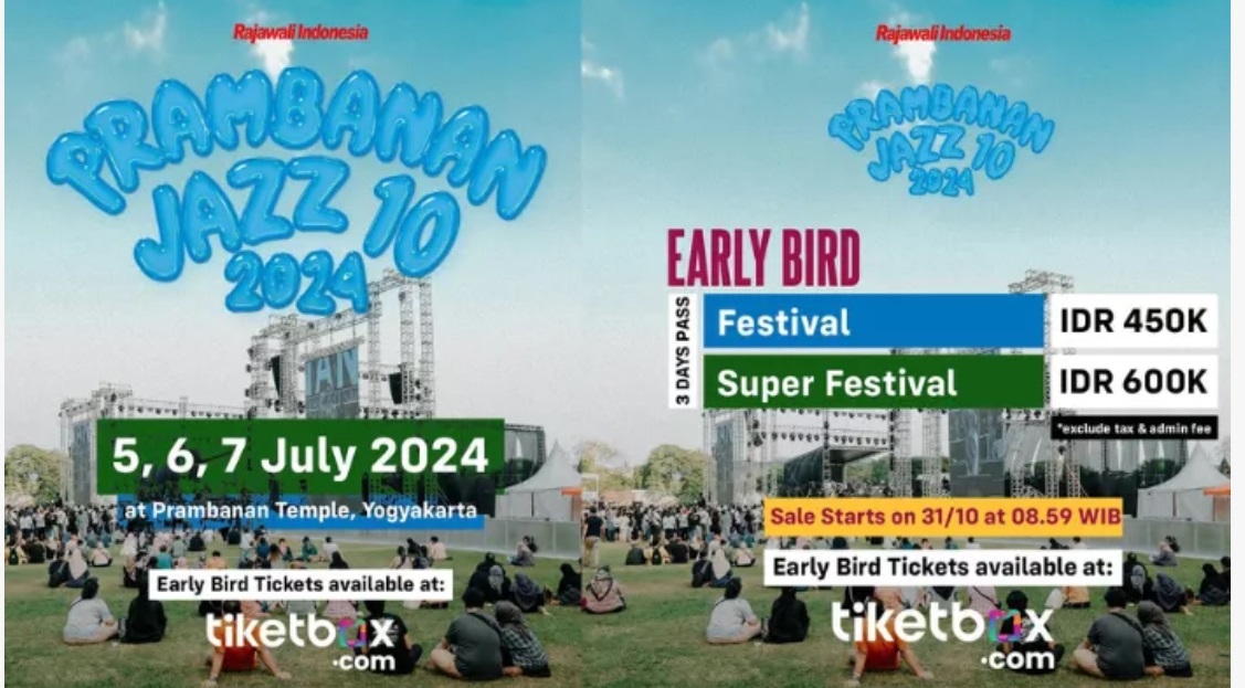 Pengumuman! Prambanan Jazz Festival 2024 Digelar Bulan Juli, Cek Harga Tiketnya di Sini