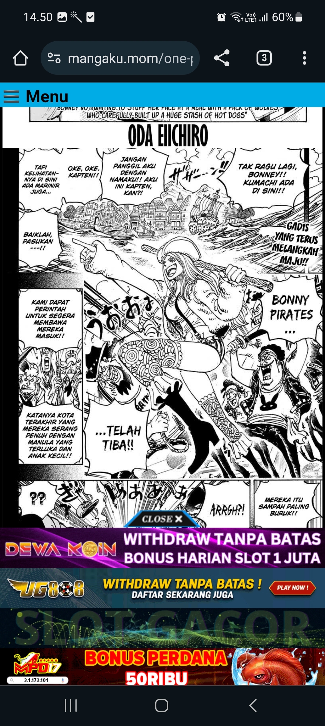 Spoiler One Piece 1103 : Menampilkan Pertarungan Sengit antara Kuma, Bonney, dan Gorosei Saturn