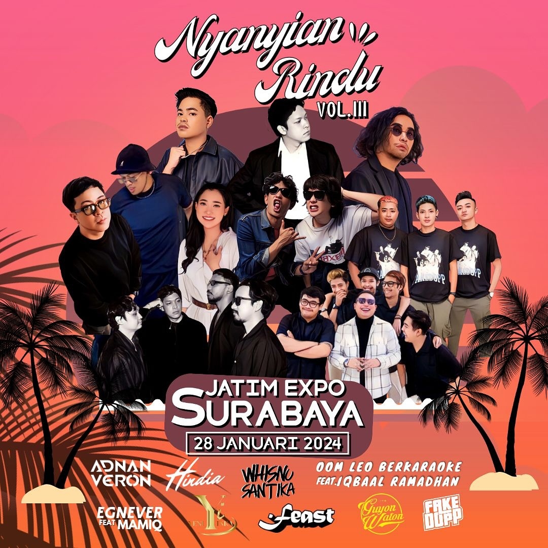Line Up Konser Musik Nyanyian Rindu di Jatim Expo, dari Hindia hingga Goyon Waton, Masih Tersedia Tiket Normal