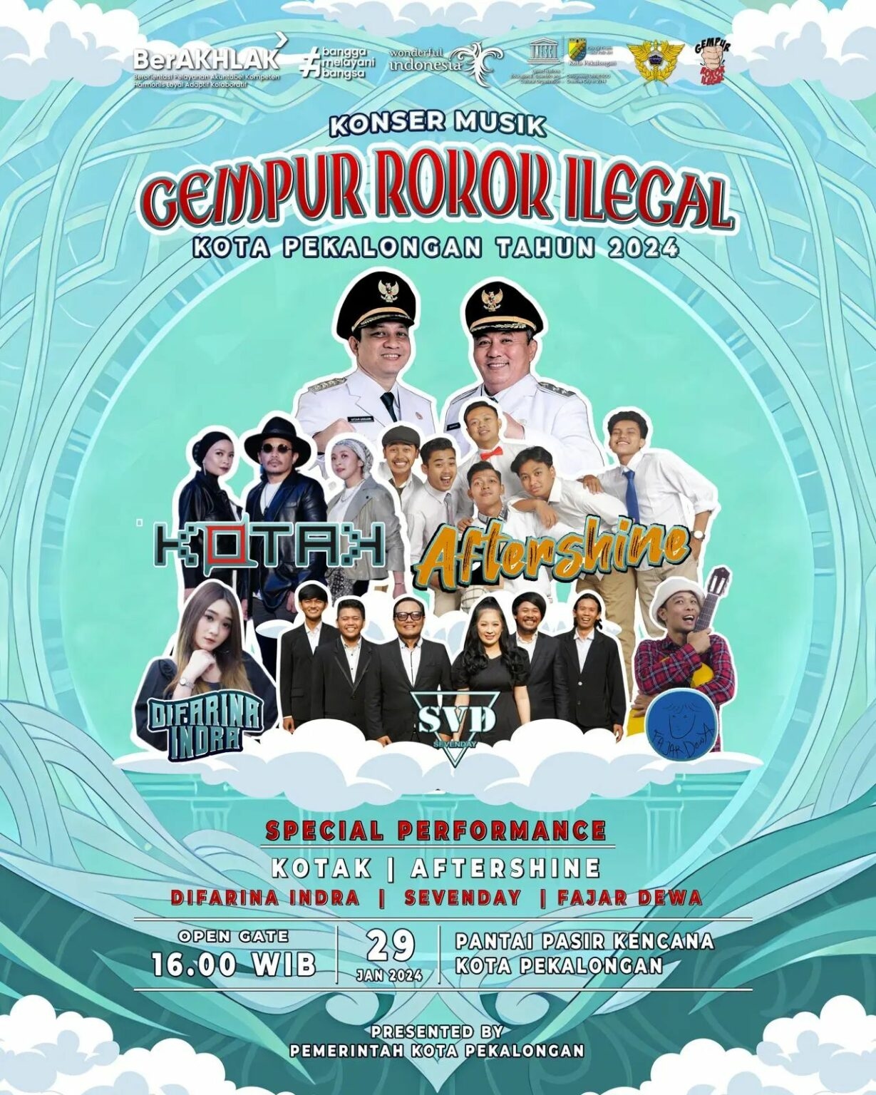 GRATIS! Konser Gempur Rokok Ilegal Bersama Kotak dan Aftershine di Pantai Pasir Kencana Pekalongan, Cek Tanggalnya di Sini