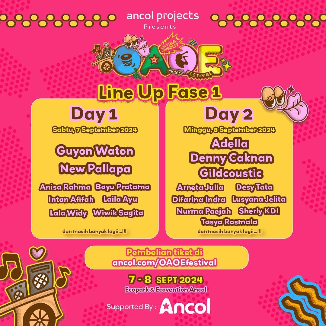 Ancol Kembali Gelar OA OE Festival, 18 Penyanyi Sudah Masuk Line Up Fase Pertama, Ada Denny Caknan hingga Guyon Waton, Cek Tanggalnya