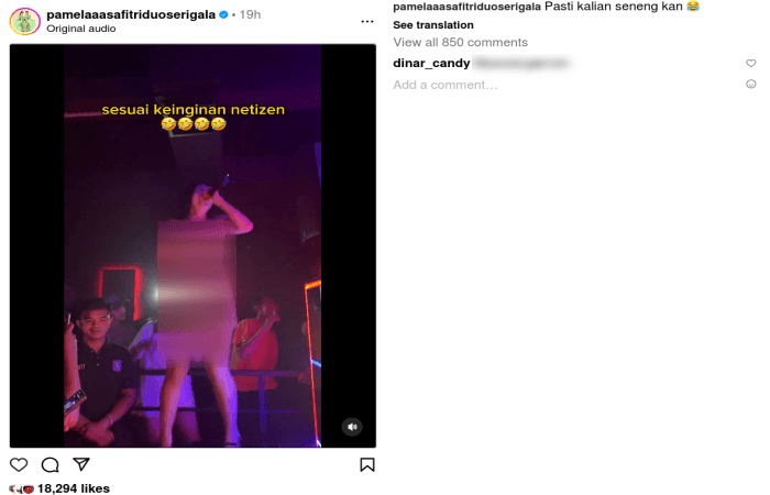 Pamela Safitri Jatuh dari Atas Panggung, DJ Dinar Candy Malah Komentar Bikin Gagal Fokus