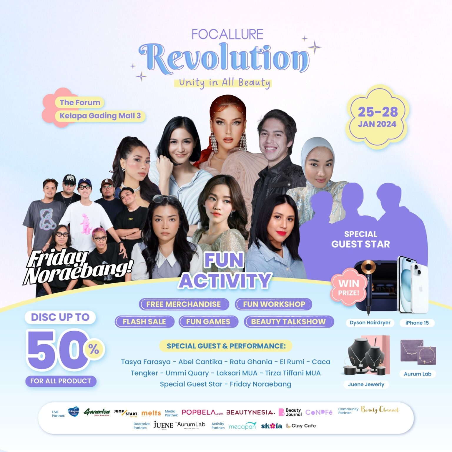 Festival Produk Kecantikan Terbesar di Jakarta: Focallure Revolution 2024, Digelar di Mall Kelapa Gading, Dihibur Friday Noraebang dan Vierratale