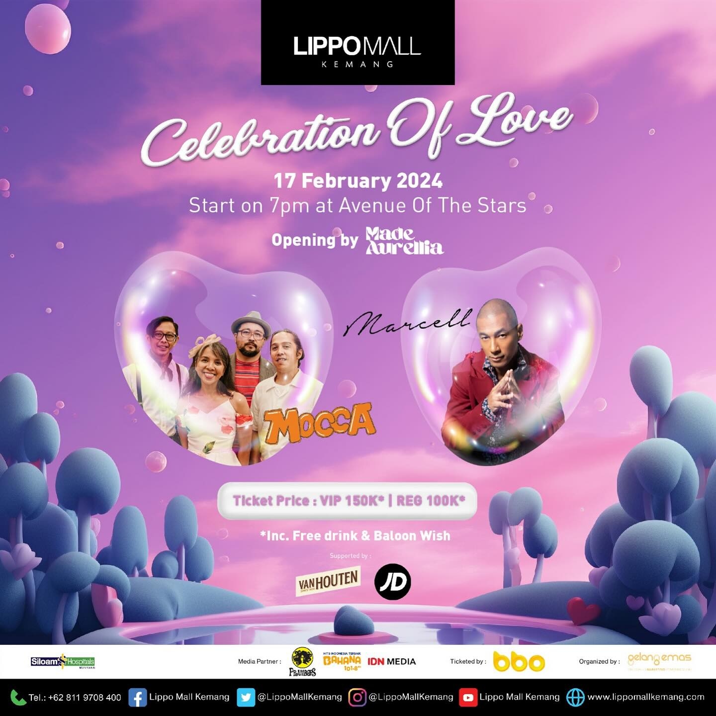 Valentine's Day! Mari Rayakan Bulan Penuh Cinta Bersama Aurelia, Mocca dan Marcell di Lippo Mall Kemang, Catat Tanggalnya
