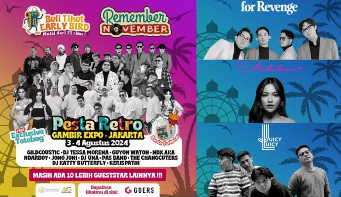 Pesta Retro Bertabur Bintang di Gambir Expo Kemayoran, Ada NDX AKA, Guyon Waton, Pas Band, Mahalini dan Masih Banyak Lagi, Catat Tanggalnya di Sini
