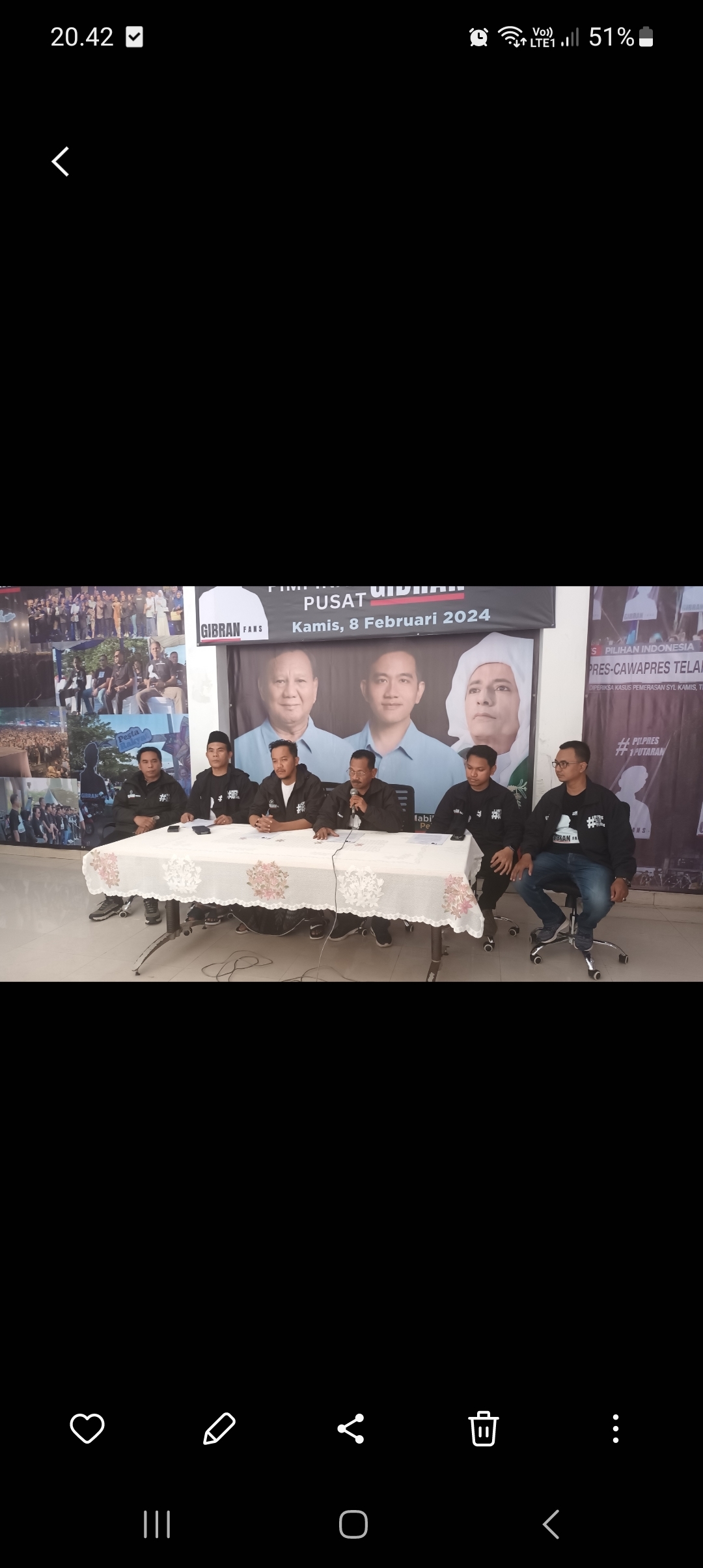 Gibran Fans Mengajak Seluruh Elemen Relawan dan TKN Turun ke Lapangan Pantau TPS pada 14 Februari 2024