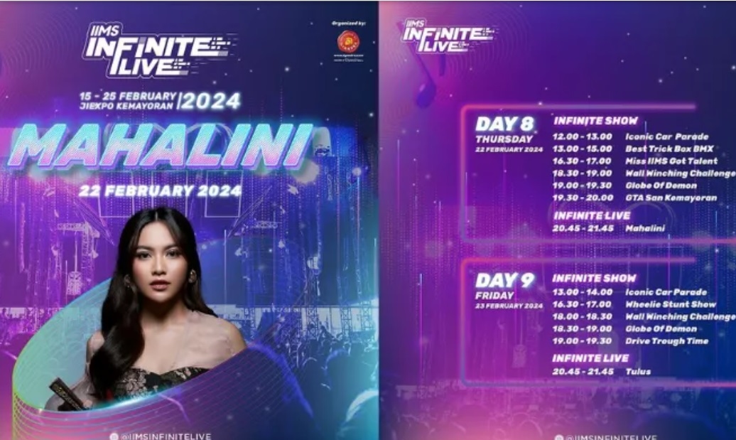 Jangan Lupa! Kamis Malam Besok Ada Konser Mahalini di IIMS Infinite JIExpo Kemayoran, Harga Tiketnya Cuma Rp 95 Ribu, Berikut Rundown Acaranya