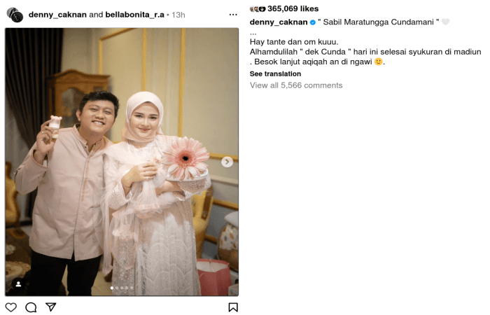 Gus Iqdam Beri Nama Depan Anak Denny Caknan, Ini Artinya
