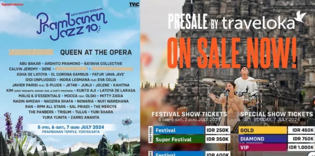 Prambanan Jazz 2024 Bertabur Bintang, Daftar 36 Musisi Bakal Tampil pada 5-7 Juli Mendatang, Cek Nama-namanya di Sini