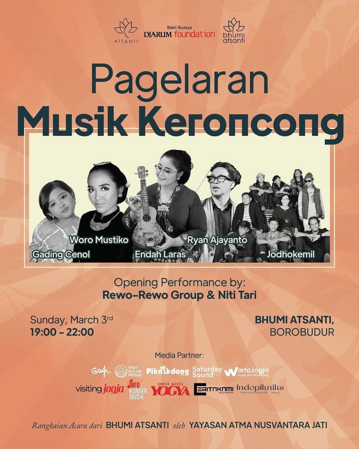 Hiburan Akhir Pekan Gratis! Ada Pagelaran Musik Keroncong di Borobudur, Menapilkan Woro Mustiko, Gading Cenol hingga Jodhokemil