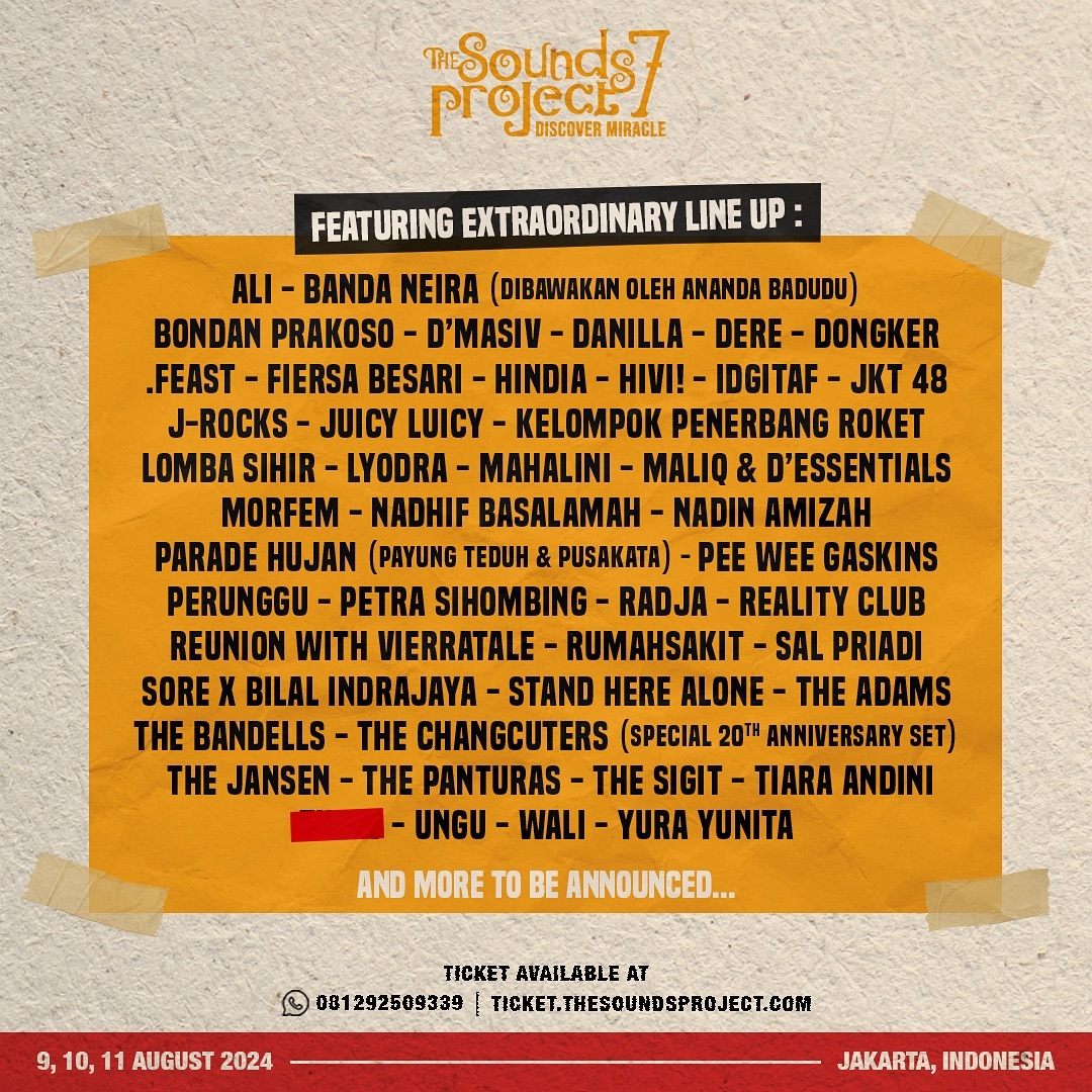 The Sounds Project 7: Konser Musik 3 Hari Berturut-turut di Jakarta Menampilkan Puluhan Musisi Ternama, Simak Line Up Artisnya