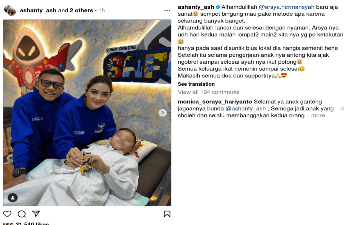 Putra Anang dan Ashanty Disunat, Baru Dua Hari sudah Lompat-lompat, Bikin Keluarga Ketakutan