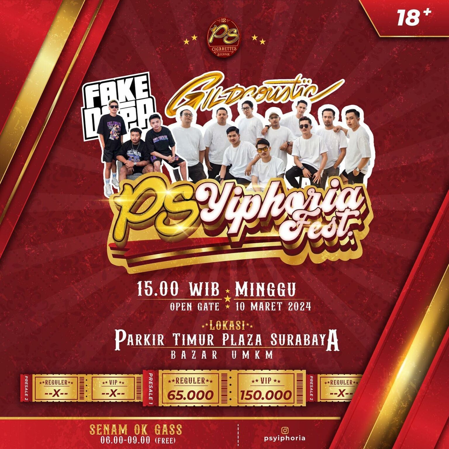Jangan Lupa! Sore Ini, Minggu 10 Maret 2024, Ada Konser Gildcoustic dan FakeDopp di Parkir Timur Plaza Surabaya, Beli Tiket Bisa Langsung di Tempat