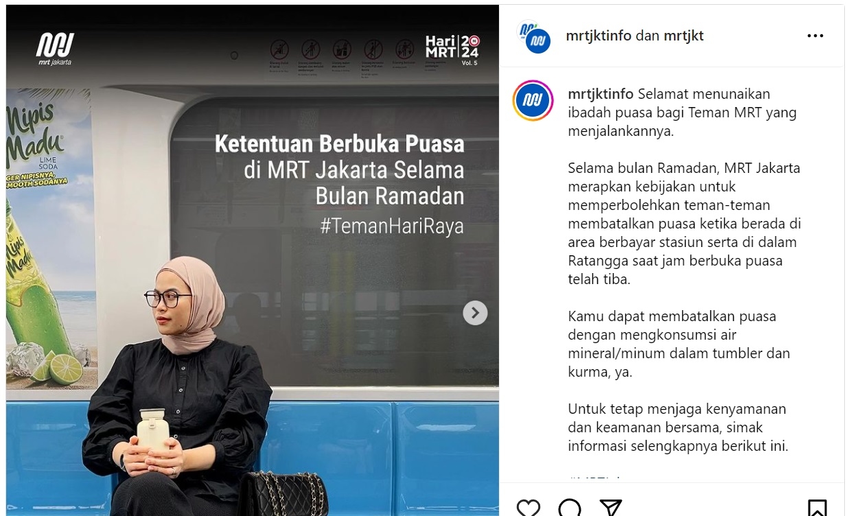 Aturan Buka Puasa Bagi Penumpang Angkutan Umum KRL, LRT, MRT dan TransJakarta Selama Ramadhan 2024, Simak Selengkapnya di Sini