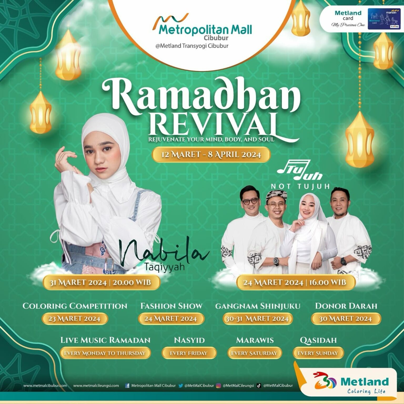 Semarak Ramadhan Sebulan Penuh di Metropolitan Mall Cibubur: Ada Konser Nabila Taqiyah hingga Not Tujuh, Simak Selengkapnya di Sini