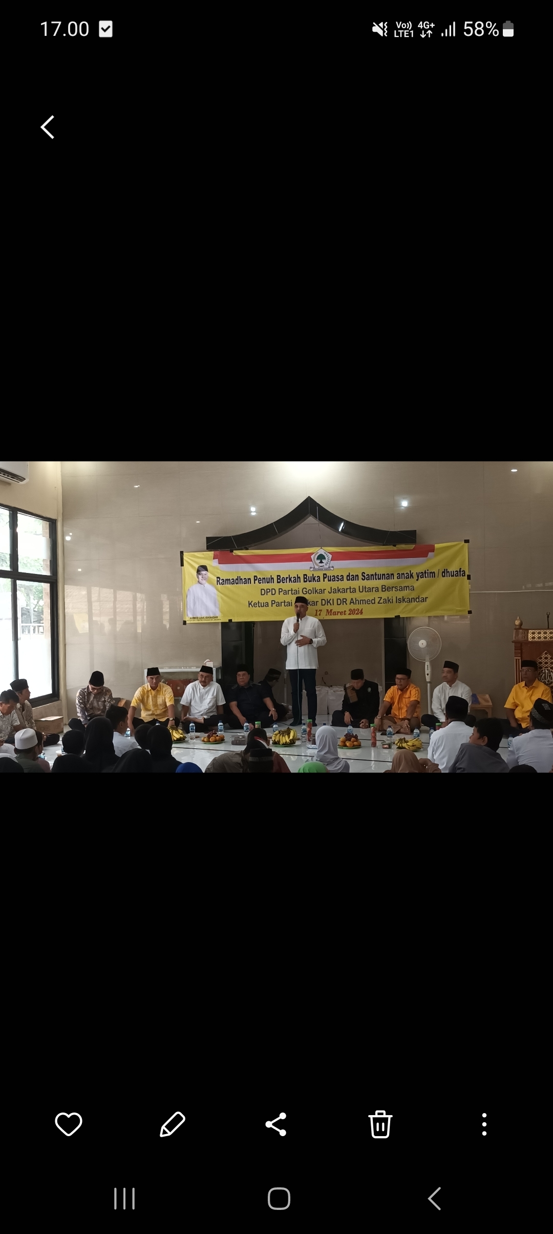 Bersama DPD Partai Golkar Jakarta Utara, Bang Zaki Gelar Safari Ramadhan dengan Memberikan Santunan untuk Yatim dan Dhuafa