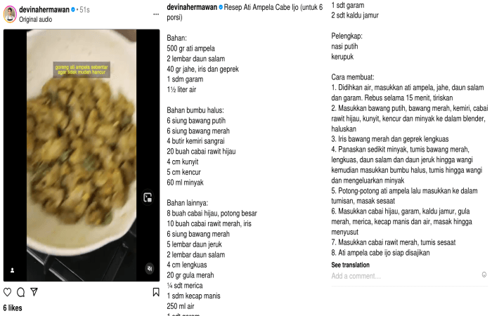 8 Tahapan Mengolah Sambal Ati Ampela Cabe Ijo, Resep dari Chef Devina Dijamin Ciamik!