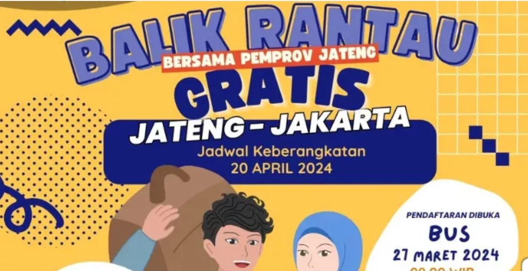 BALIK GRATIS! Pemprov Jateng Gelar Balik Rantau Gratis Menuju Jakarta, Berangkat dari Boyolali, Purwokerto dan Semarang, Catat Tanggalnya