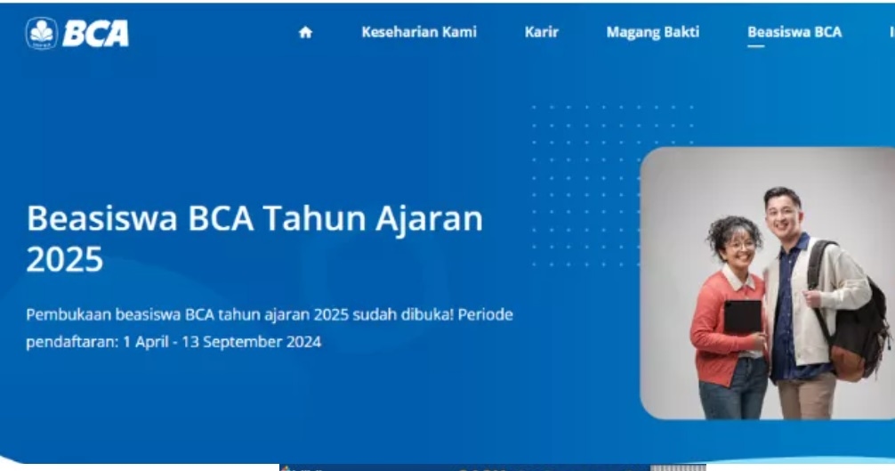 KABAR GEMBIRA! Bank BCA Buka Pendaftaran Penerima Beasiswa Kuliah Tahun Ajaran 2024/2025, Simak Syarat dan Cara Daftarnya di Sini