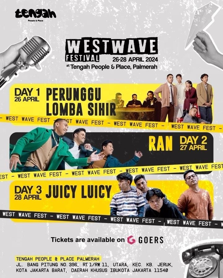 Jangan Lewatkan! WestWave Festival 2024 di Palmerah Akhir April Ini, Ada Juicy Luicy, Lomba Sihir hingga RAN, Segini Harga Tiketnya
