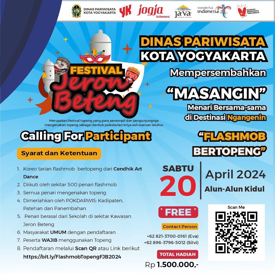MERIAHKAN! Festival Jeron Beteng 2024 di Alun-Alun Kidul Yogyakarta, Akhir Pekan Ini. Ada Flashmob Tarian Bertopeng hingga Aneka Lomba