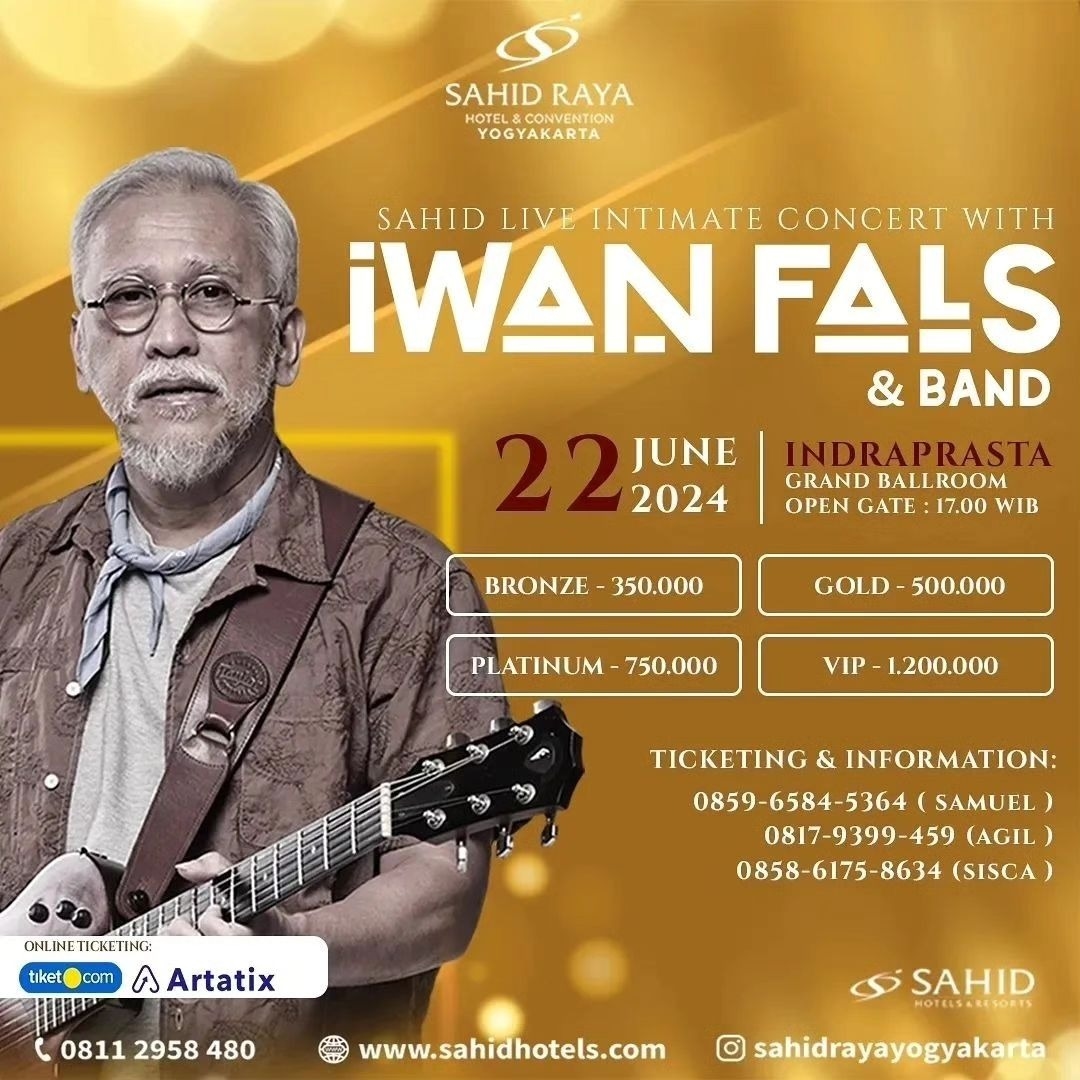 KONSER IWAN FALS: OI Bersiaplah, Idolamu Bakal Manggung di Sahid Raya Hotel Yogyakarta, Catat Tanggal dan Segini Harga Tiketnya