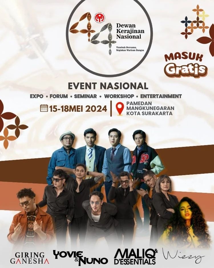 KONSER GRATIS! Wizzy, Maliq D’Essentials hingga Yovie & Nuno Bakal Goyang Kota Solo Selama 4 Hari, Catat Tanggal dan Lokasinya