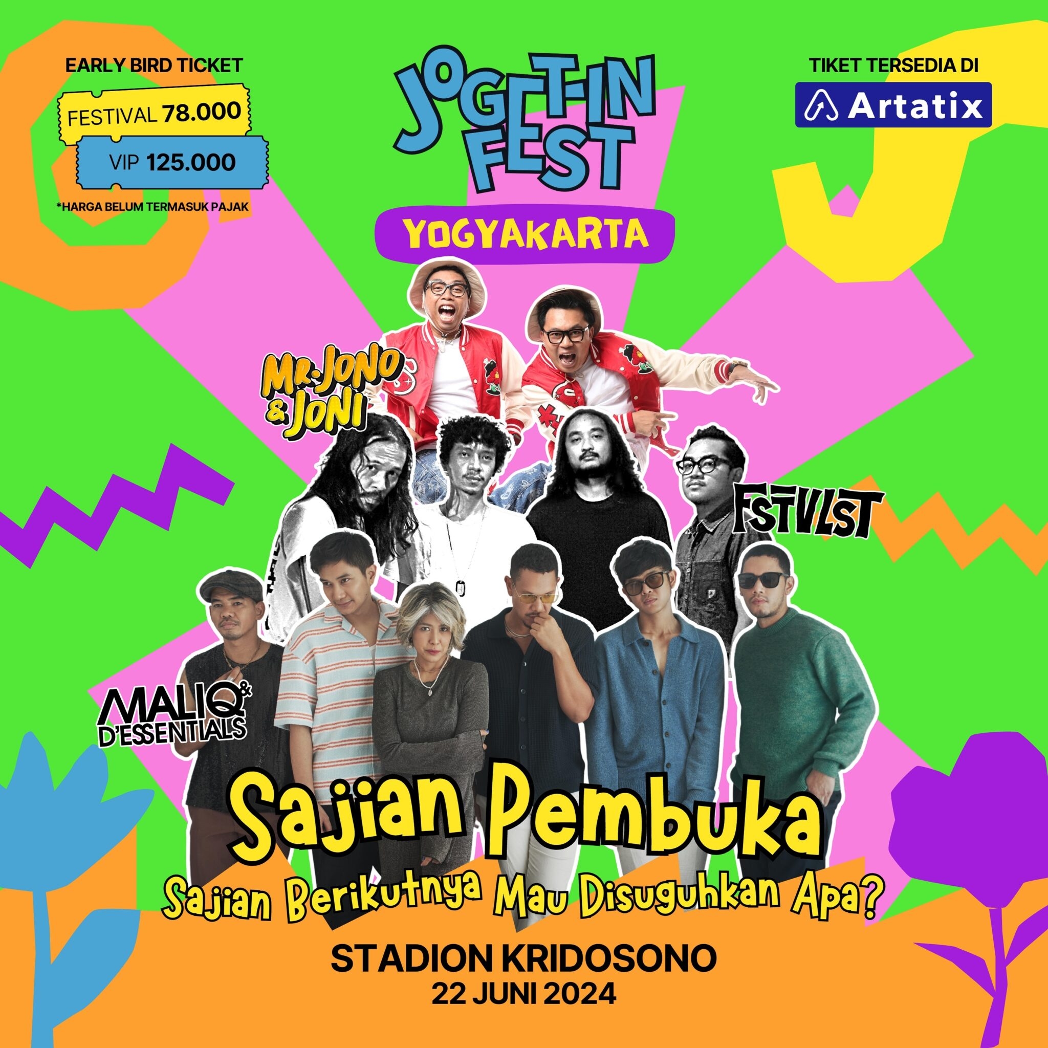 SEMARAK! Joget-in Fest 2024 di Lapangan Kridosono Yogyakarta, Ada Mr. Jono & Joni hingga Maliq & D’essentials, Catat Tanggalnya
