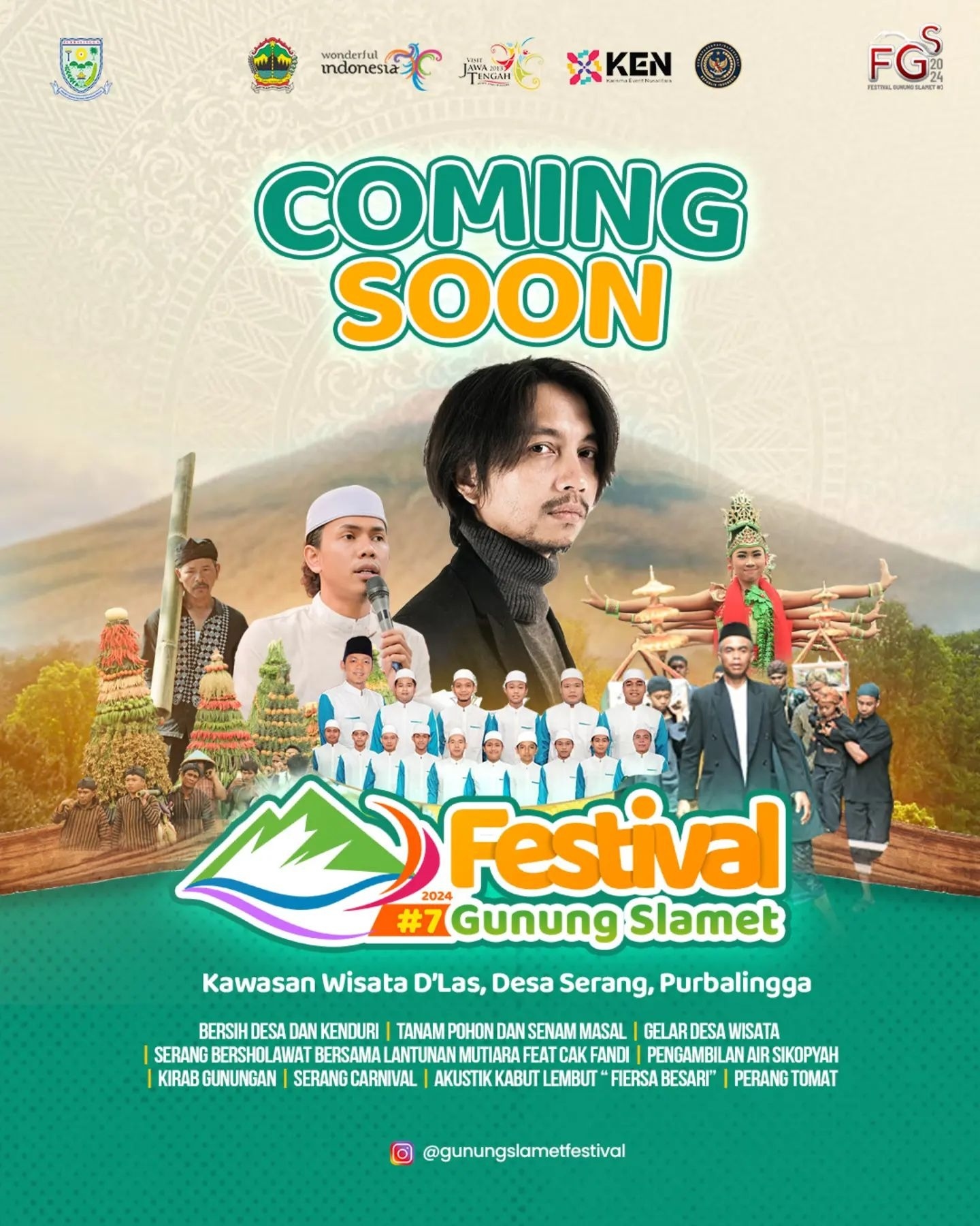 GRATIS! Meriahkan Festival Gunung Slamet 2024, Ada Kirab Gunungan, Serang Bersholawat hingga Perang Tomat, Catat Tanggalnya