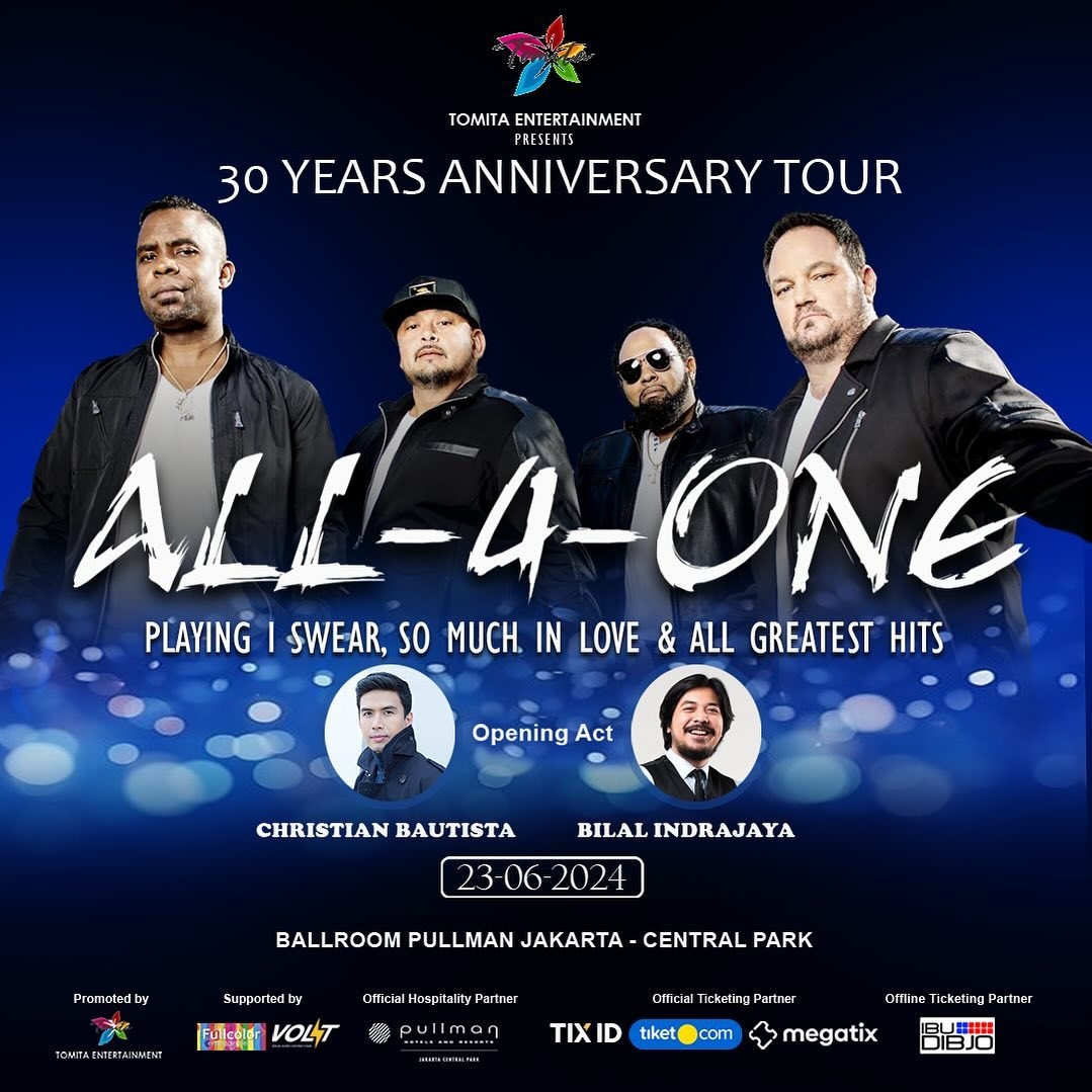 SERBU! Boyband Legendaris Asal Amerika, ALL 4 ONE, Bakal Gelar Konser Spesial di Jakarta Central Park pada 23 Juni 2024, Segini Harga Tiketnya