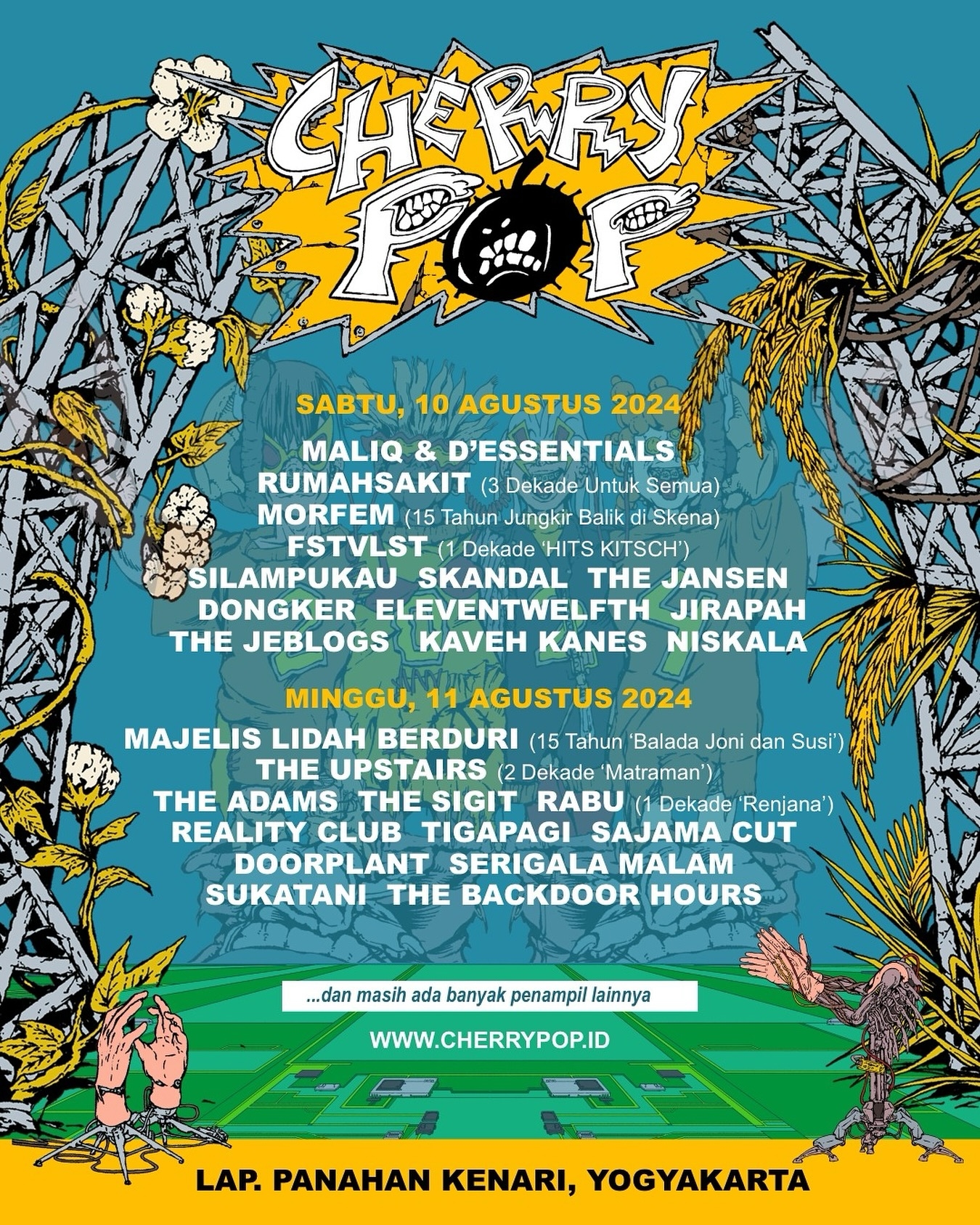 SIMAK! Line-Up Lengkap Cherrypop Festival 2024 di Jogja, Ada 25 Penampil Mulai Maliq & D'Essentials, Rumahsakit hingga The Adams, Cek Tanggalnya