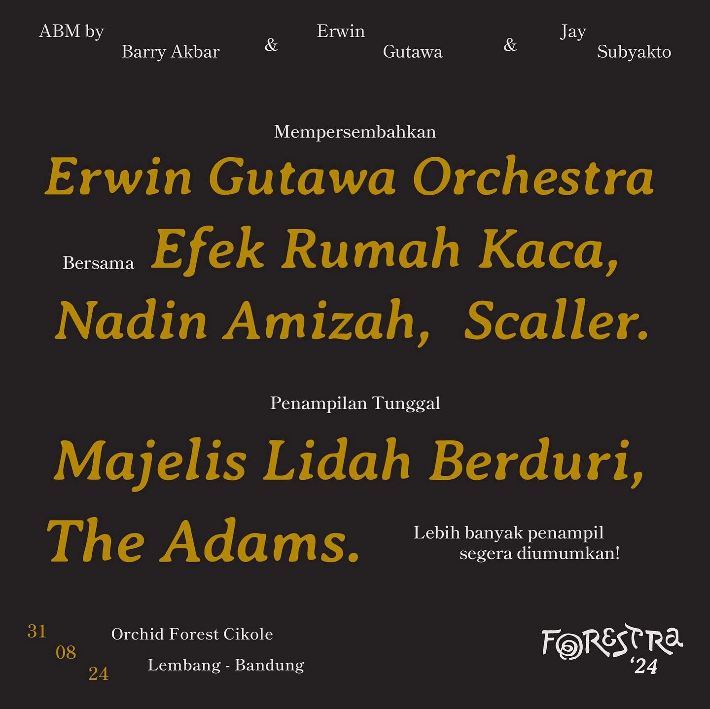 NANTIKAN! Konser Nadin Amizah, Efek Rumah Kaca hingga The Adams di Orchid Forest Cikole Lembang, Catat Tanggalnya